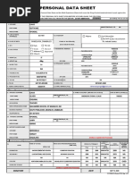 Personal Data Sheet CS Form No. 212 Revised 2017