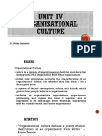 Unit IV Organisational Culture