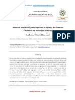 Numerical Solution of Cyclone Separators To Optimize The Geometric Parameters and Increase The Efficiency