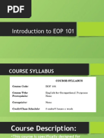 Introduction To EOP 101