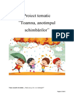 Proiect Tematic - Toamna, Anotimpul Schimbarilor