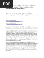 Las Matemáticas en El Plan y Programas de Estudio 2022 para La Educación Básica en México