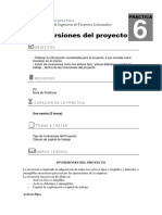 Inversiones Del Proyecto: Guía de Prácticas de Ingeniería de Proyectos Industriales - IX Semestre