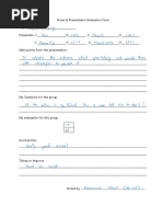 G.3 Presentation Evaluation Form