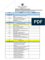 Contextualized School Calendar of Activities SY 2021 2022