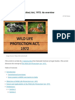 Wild Life Protection Act (WPA) 1972 - An Overview