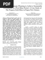 Employing Strategic Planning To Achieve Sustainable Livelihoods in A Post-Mine Period A Case Study of The Porgera Gold Mine in Papua New Guinea