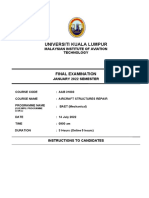 Final Exam Paper AB31003 Aircraft Structure Repair - Jan 2022