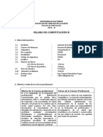 Silabo de Computación Ii: Universidad San Pedro Facultad de Ciencias de La Salud Escuela de Enfermería 2016 - II