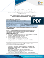 Guía de Actividades y Rúbrica de Evaluación - Unidad 2 - Etapa 3 - Técnico, Operación y Organización Del Proyecto