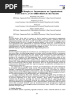 1 (1) The Effects of Employees Empowerment On Organizational Performance A Case of Hotel Industry in Pakistan