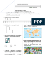 EVALUACIÓN DE MATEMÁTICA 4to Final