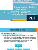 OMBA531 MIS Recap Lecture 10.A