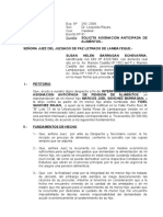 Demanda Solicita Asignacion Anticipada Alimentos