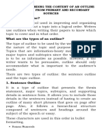 Lesson 2 - Expanding The Content of An Outline Using Notes From Primary and Secondary Sources