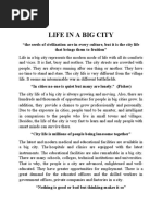 ESSAY (Life in A Big City)