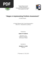 Stages in Implementing Portfolio Assessment - Written Report