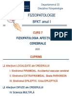 BFKT - Curs - 07 - 2023 - Fiziopatologia AFECȚIUNILOR CEREBRALE