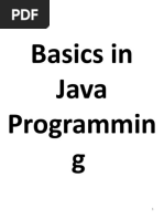 Basics in Java Programmin G