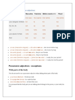 Exercise On Possessive Adjectives