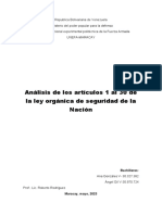 Análisis de Los Artículos 1 Al 30 de La Ley Orgánica de Seguridad de La Nación