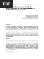 Propuesta Preliminar de Un Modelo de Intervención para La Práctica Comunitaria e Institucional de Trabajo Social