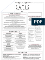 Satis Fall Dinner Menu As of September 20, 2011