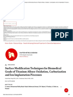 Surface Modification Techniques For Biomedical Grade of Titanium Alloys - Oxidation, Carburization and Ion Implantation Processes - IntechOpen