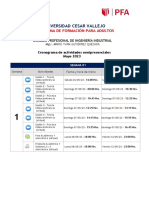 Cronograma de Actividades - Mayo 2023