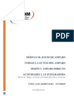 Módulo 20. Juicio de Amparo Unidad 2. Las Vías Del Amparo Sesión 5. Amparo Directo Actividades 1, 2 E Integradora