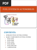 Fuel System in Automobiles