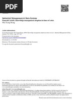 Industrial Management & Data Systems: Emerald Article: Knowledge Management Adoption in Times of Crisis