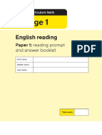 KS1 Reading SATS Papers 2022 - KS1 SATS 2022 Reading Answer Booklet