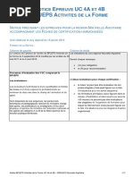 BPJEPS Activite Forme Notice Epreuves UC 4A Et 4B Version15janvier2019