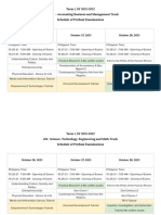 Grade 12 Schedule of Prefinal Exams Term 1 AY 2021-2022