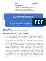 Lesson 14 - Building Caring Communities (Handling Tattling)