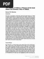 The Credibility of Children As Witnesses and The Social Denial o