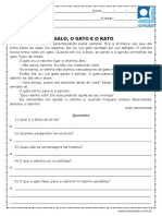 Interpretacao de Texto o Galo o Gato e o Rato 4 Ano e 5 Ano