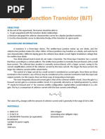 Experiment No. 1 DC (BJTS)