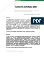 Aplicação de Tecnologias No Processo de Ensino e Aprendizagem Da Educação Profissional Técnica