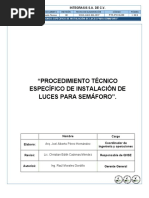 Procedimiento Técnico Específico de Instalación de Luces para Semáforo