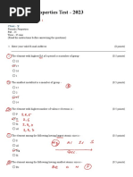 X-Periodic Properties Test - 2023 - Answer Key