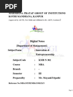 Unit - 4 (Notes - Innovation & Entrep.) ..