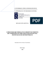 O Processo de Formação E Desenvolvimento de Competências Organizacionais em Uma Instituição Do Setor Público