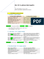 Chapitre 16. La Phrase Interrogative