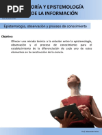 Epistemología, Observación y Proceso de Conocimiento