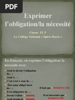 Exprimer L Obligation Ou La Necessite