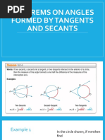 Theorems On Angles Formed by Tangents and Secants