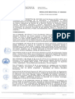 Bolivia: Resolucion Ministerial N°