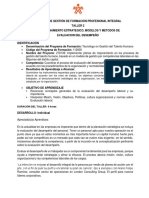 Proceso de Gestión de Formación Profesional Integral Taller 2 Direccionamiento Estrategico, Modelos Y Metodos de Evaluacion Del Desempeño